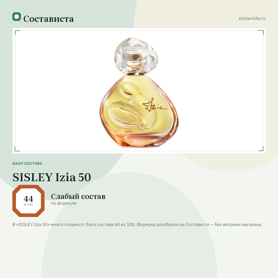 SISLEY Izia 50: балл состава 44 из 100 — Состависта