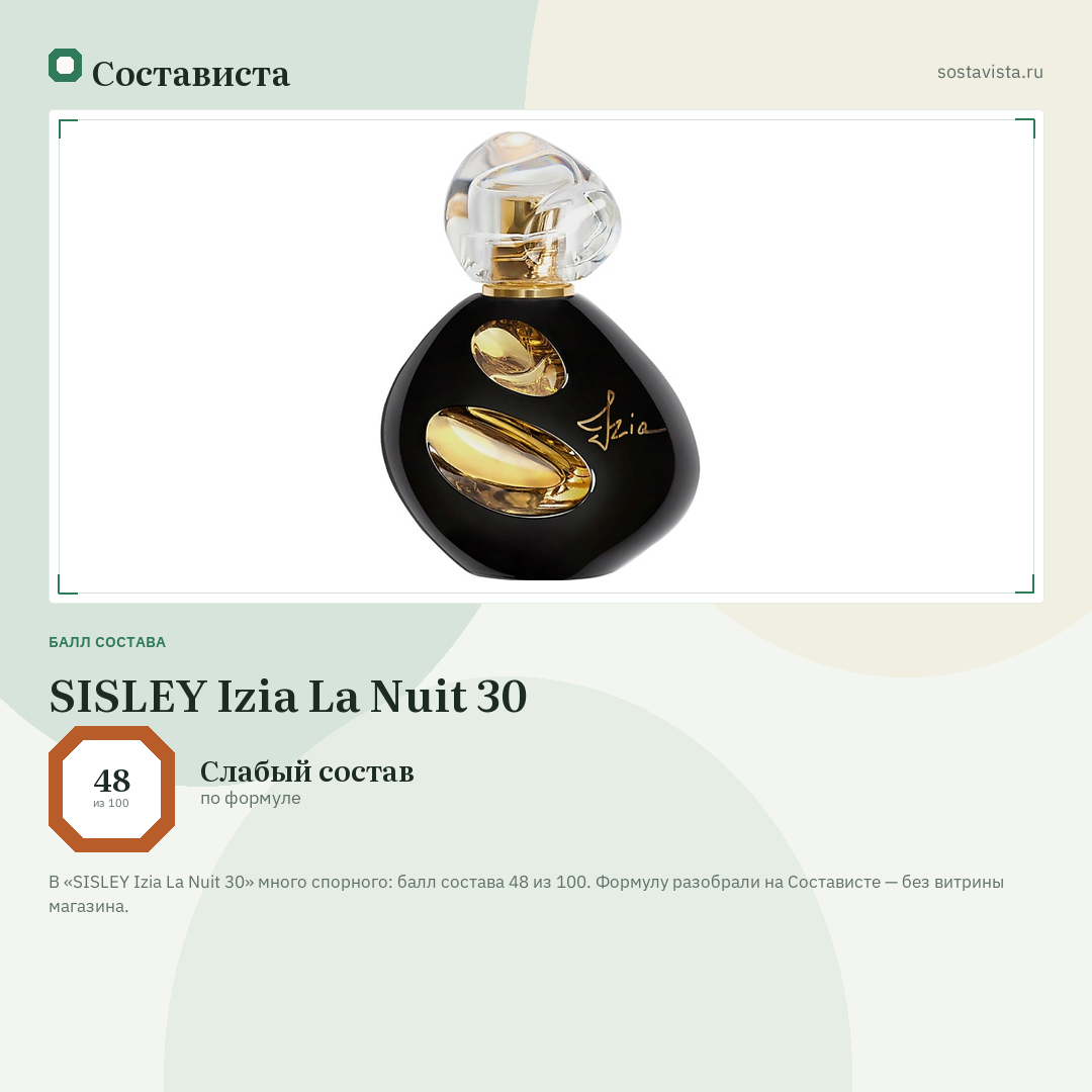 SISLEY Izia La Nuit 30: балл состава 48 из 100 — Состависта