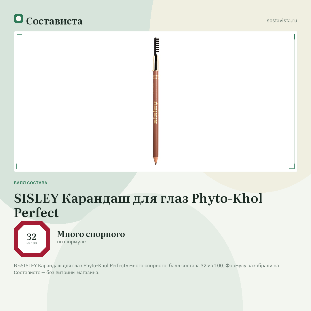 SISLEY Карандаш для глаз Phyto-Khol Perfect: балл состава 32 из 100 — Состависта