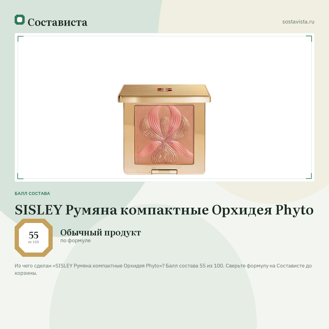 SISLEY Румяна компактные Орхидея Phyto: балл состава 55 из 100 — Состависта