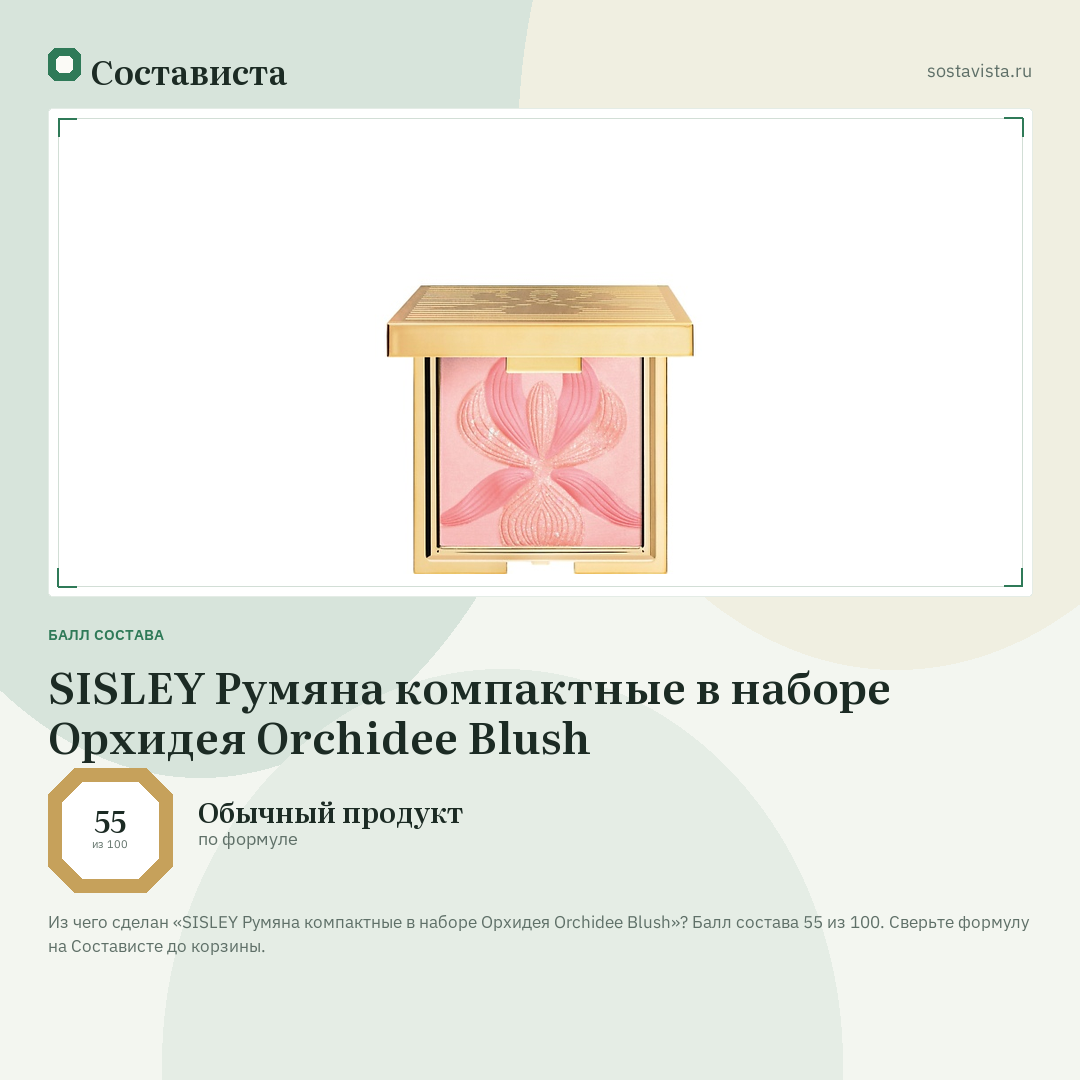 SISLEY Румяна компактные в наборе Орхидея Orchidee Blush: балл состава 55 из 100 — Состависта