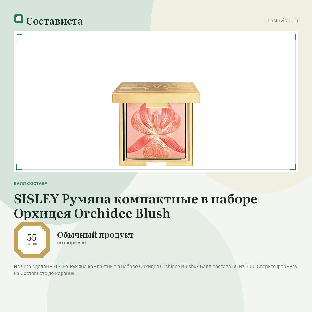 SISLEY Румяна компактные в наборе Орхидея Orchidee Blush: балл состава 55 из 100 — Состависта