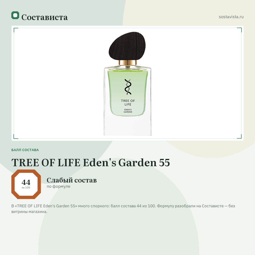 TREE OF LIFE Eden's Garden 55: балл состава 44 из 100 — Состависта