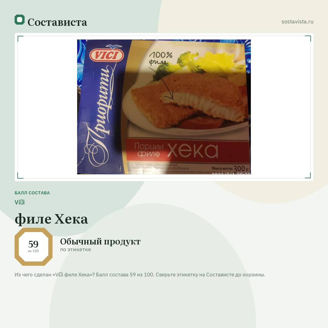 Viči филе Хека: балл состава 59 из 100 — Состависта