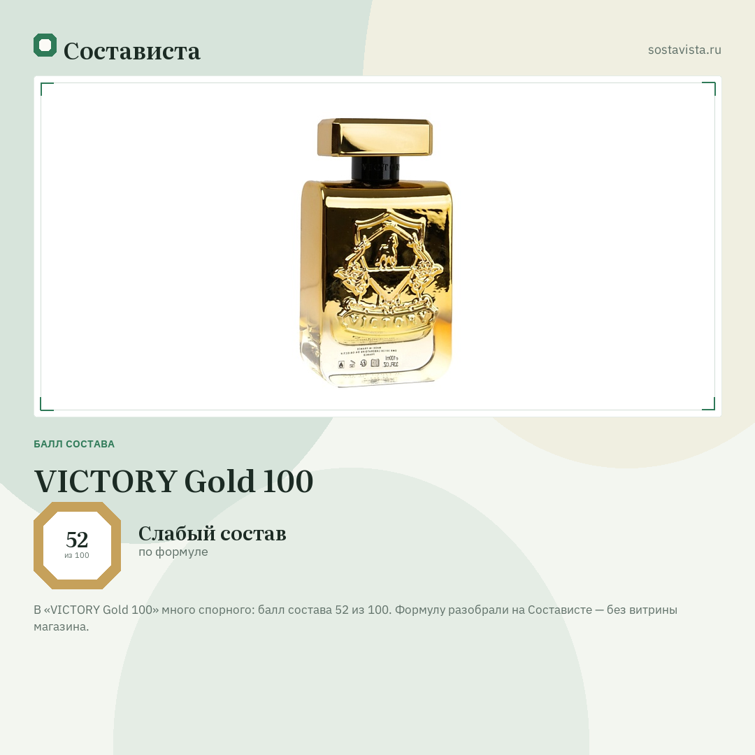 VICTORY Gold 100: балл состава 52 из 100 — Состависта