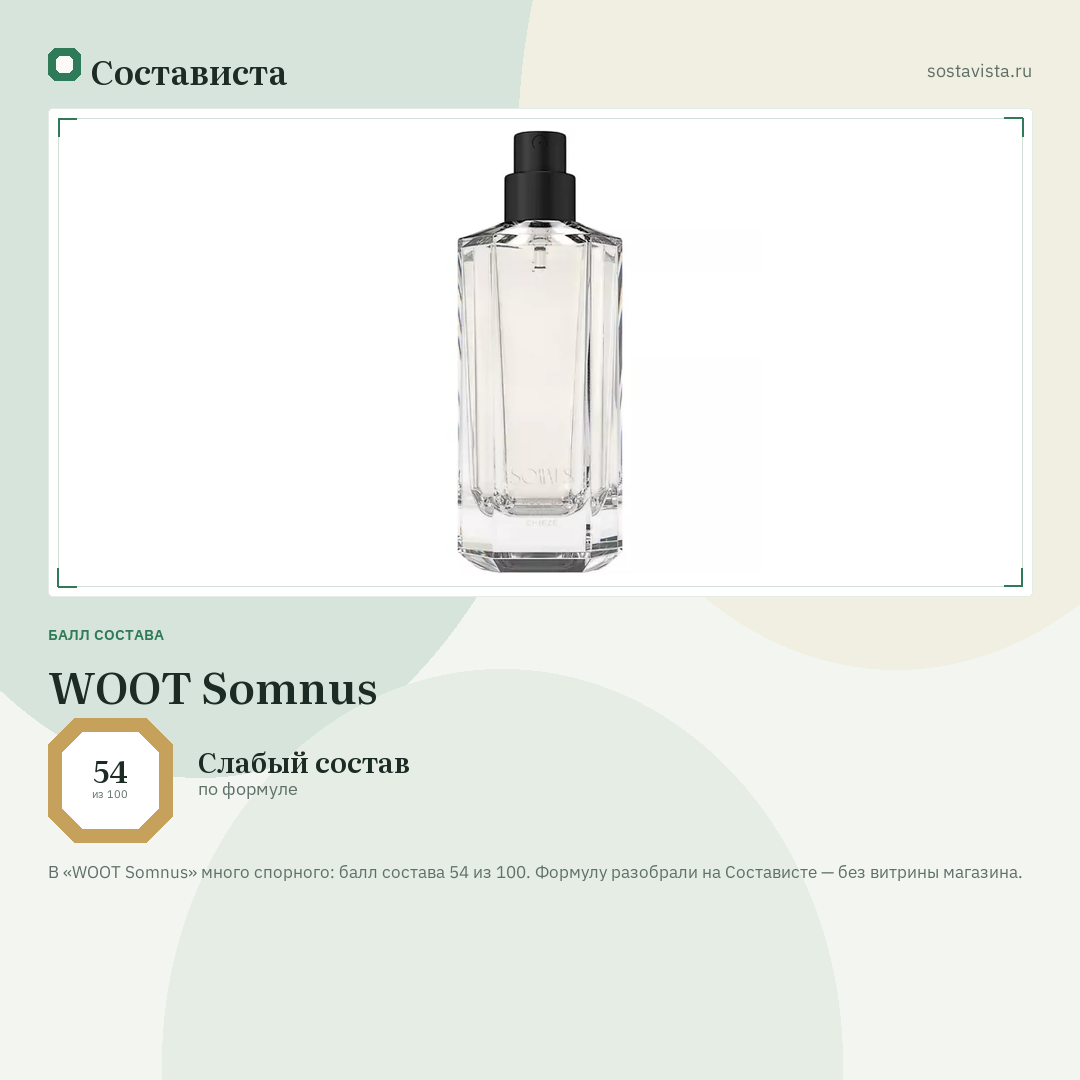 WOOT Somnus: балл состава 54 из 100 — Состависта